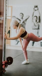 a woman doing exercise